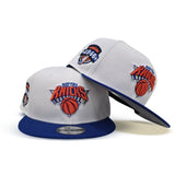 White New York Knicks Royal Blue Visor Gray Bottom 1946 Established Side Patch New Era 9Fifty Snapback