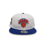 White New York Knicks Royal Blue Visor Gray Bottom 1946 Established Side Patch New Era 9Fifty Snapback