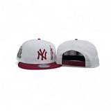 White New York Yankees Statue of Liberty Burgundy Visor Gray Bottom 2000 World Series Champions Side Patch New Era 9Fifty Snapback