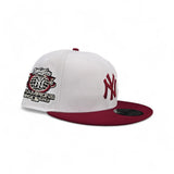 White New York Yankees Statue of Liberty Burgundy Visor Gray Bottom 2000 World Series Champions Side Patch New Era 9Fifty Snapback