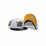 White Pittsburgh Pirates Black Visor Yellow Bottom Pirates Side Patch New Era 9Fifty Snapback