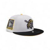 White Pittsburgh Pirates Black Visor Yellow Bottom Pirates Side Patch New Era 9Fifty Snapback