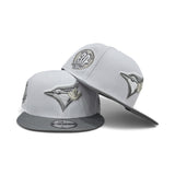 White Toronto Blue Jays Gray Visor Gray Bottom 30th Season Side Patch New Era 9fifty Snapback