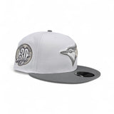 White Toronto Blue Jays Gray Visor Gray Bottom 30th Season Side Patch New Era 9fifty Snapback