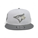 White Toronto Blue Jays Gray Visor Gray Bottom 30th Season Side Patch New Era 9fifty Snapback