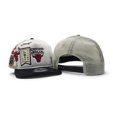 White Trucker Chicago Bulls Black Visor Gray Bottom 6X World Champions New Era 9Fifty Snapback