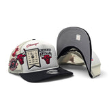 White Trucker Chicago Bulls Black Visor Gray Bottom 6X World Champions New Era 9Fifty Snapback