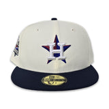 Off White Houston Astros Navy Blue Visor Gray Bottom 2022 World Series Side Patch New Era 59Fifty Fitted