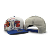 White Trucker New York Knicks Royal Blue Visor Gray Bottom 2X World Champions New Era 9Fifty A-Frame Snapback