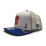 White Trucker New York Knicks Royal Blue Visor Gray Bottom 2X World Champions New Era 9Fifty A-Frame Snapback
