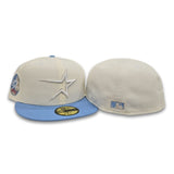 Off White Houston Astros Sky Blue Visor Gray Bottom 35th Great Years Side Patch New Era 59Fifty Fitted