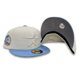 Off White Houston Astros Sky Blue Visor Gray Bottom 35th Great Years Side Patch New Era 59Fifty Fitted