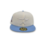 Off White Houston Astros Sky Blue Visor Gray Bottom 35th Great Years Side Patch New Era 59Fifty Fitted