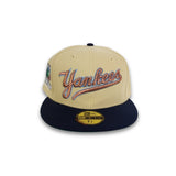 Vegas Gold New York Yankees Navy Blue Visor Green Bottom Yankee Stadium Side Patch New Era 59Fifty Fitted