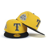 Yellow Texas Rangers Black Visor Gray Bottom 1995 All Star Game Side Patch New Era 59Fifty Fitted