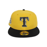 Yellow Texas Rangers Black Visor Gray Bottom 1995 All Star Game Side Patch New Era 59Fifty Fitted