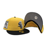 Yellow Chicago White Sox Black Visor Gray Bottom 95 Years Side Patch New Era 59Fifty Fitted