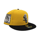 Yellow Chicago White Sox Black Visor Gray Bottom 95 Years Side Patch New Era 59Fifty Fitted