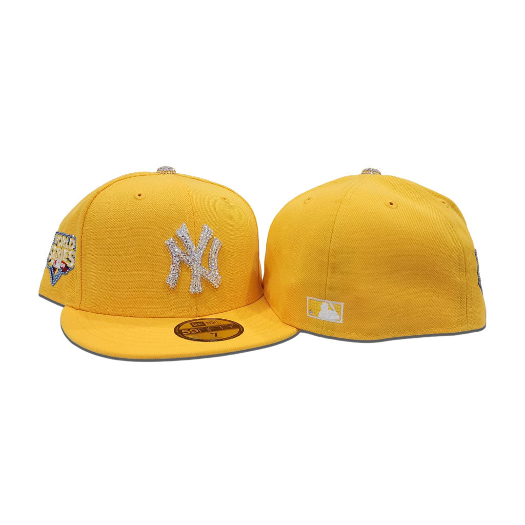 Swarovski Crystal Yellow New York Yankees 2009 World Series Side Patch Gray Bottom New Era 59Fifty Fitted