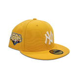 Taxi Yellow New York Yankees Gray Bottom 2009 World Series Side Patch New Era 59Fifty Fitted