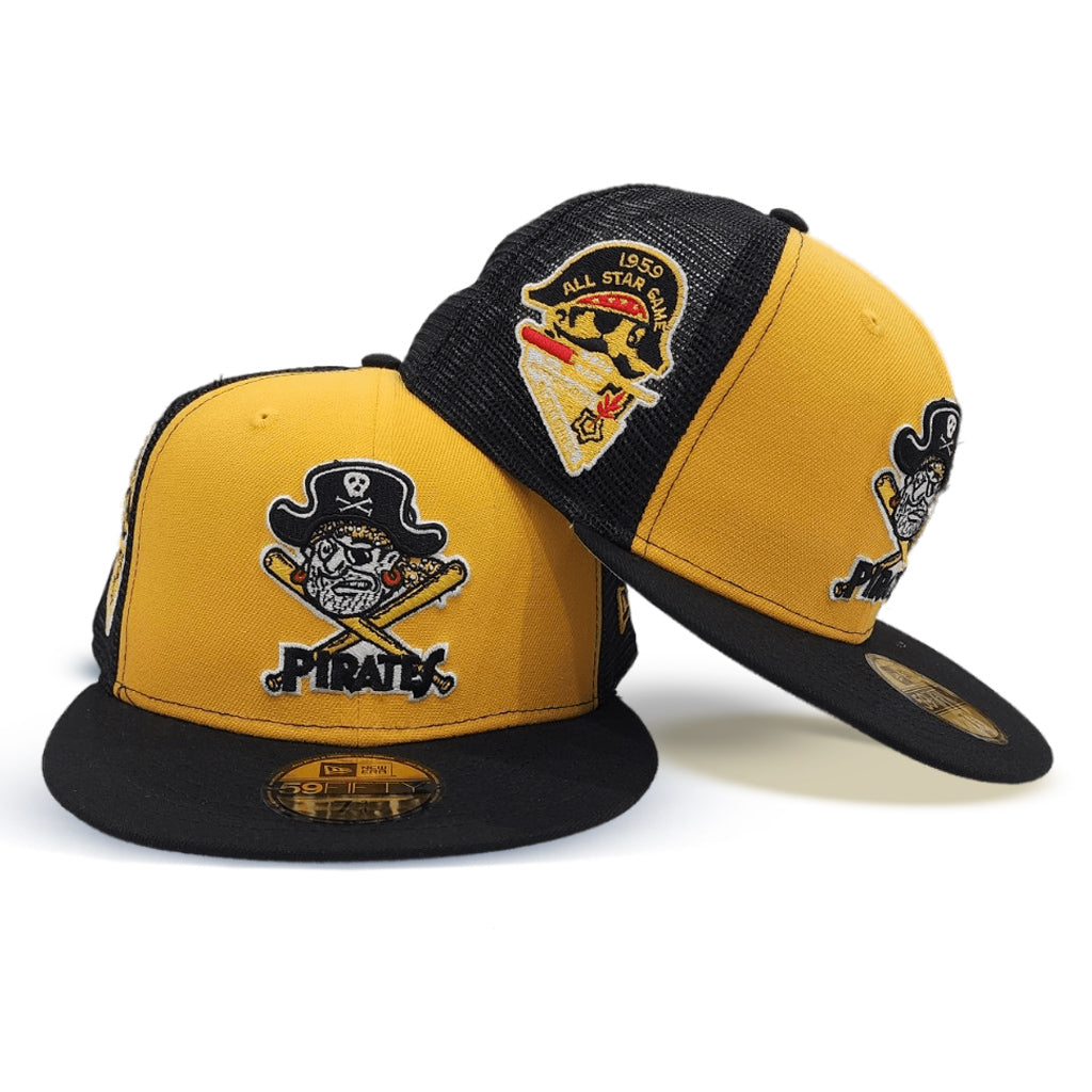New Era Black Yellow Grey Bottom Pittsburgh Pirates 1959 All Star Game Fitted Hat 7 3/8