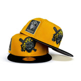 Yellow Pittsburgh Pirates Black Visor Gray Bottom Pirates Side Patch New Era 59Fifty Fitted