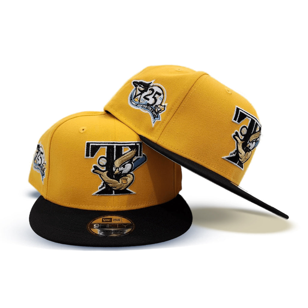 New Era 59FIFTY Tampa Bay Rays 25th Anniversary Patch Word Hat - Gold, Light Blue Gold/Light Blue / 8