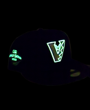 Sea Blue Upside Down Arizona Diamondbacks Glow In The Dark Logo Brown Visor Gray Bottom 2001 World Series Side Patch New Era 59Fifty Fitted