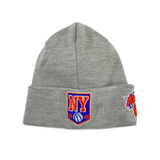 Gray New York Knicks EST 1946 Side Patch New Era Knit Beanies