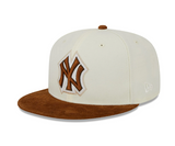 Off White New York Yankees Tan Corduroy Visor Gray Bottom 1999 World Series Side Patch New Era 59Fifty Fitted