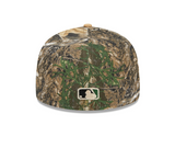 Real Tree Seattle Mariners Tan Suede Visor Gray Bottom 40th Anniversary Side Patch New Era 59Fifty Fitted