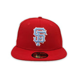 Red San Francisco Giants Gray Bottom 2014 World Champions Side Patch New Era 59Fifty Fitted