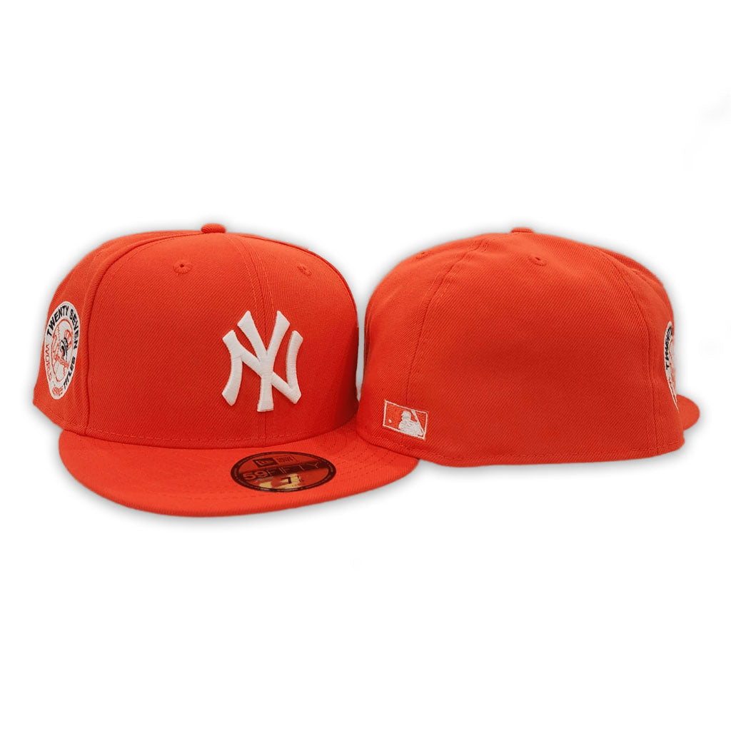 Cream New York Yankees Orange Bottom 27 World Series Champions Side Pa –  Exclusive Fitted Inc.