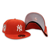 Orange New York Yankees Silver Bottom 27 World Series Titles Side Patch New Era 59Fifty Fitted