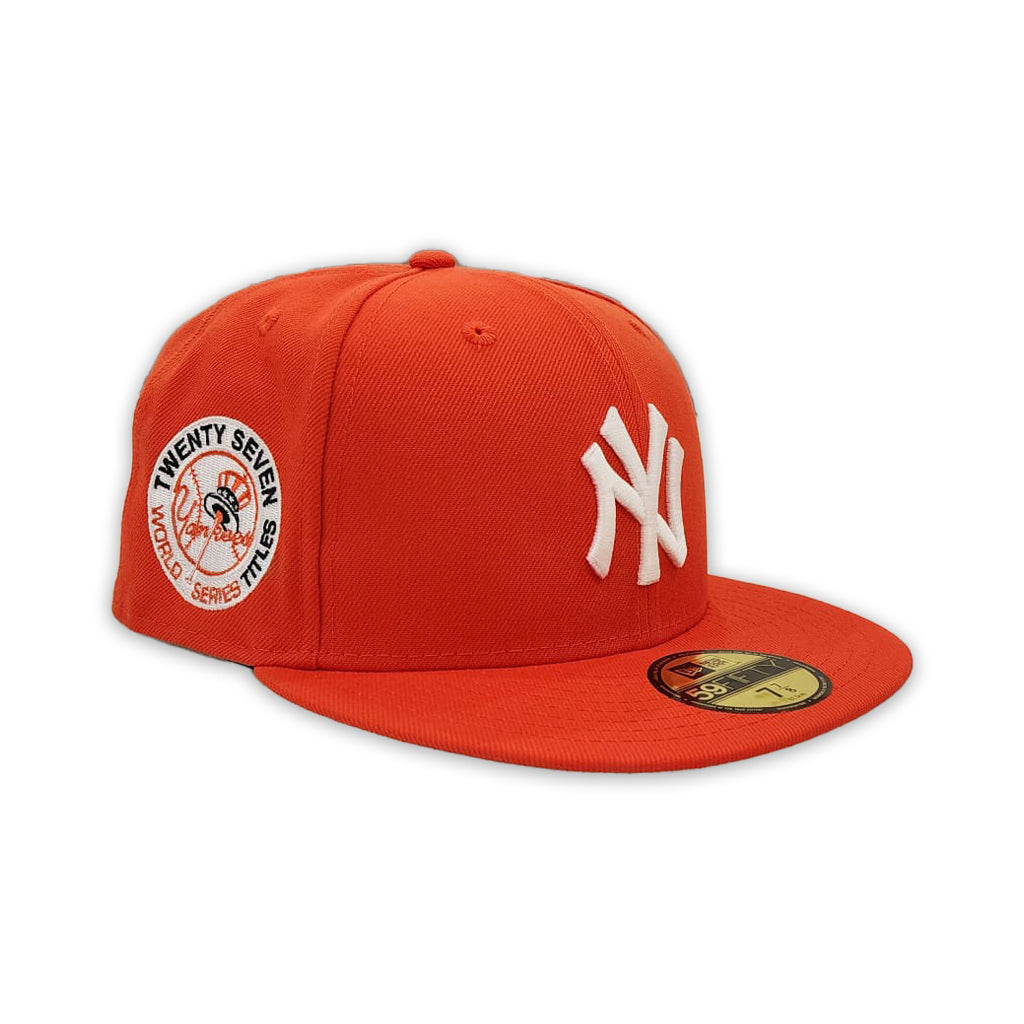 Men's New Era Green New York Yankees 27-Time World Series Champions Orange  Undervisor 59FIFTY Fitted Hat