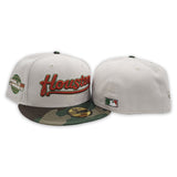 Stone Script Houston Astros Camo Visor Gray Bottom 2005 World Series Side Patch New Era 59Fifty Fitted