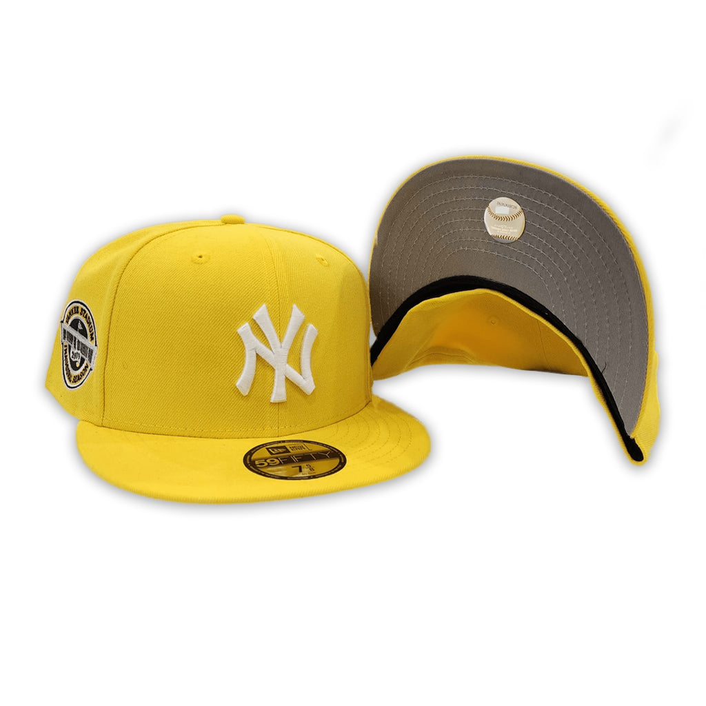 New Era New York Mets Yankees MLB Yellow Fitted Hat Cap Adult Size