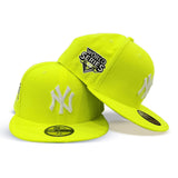 Neon Green New York Yankees Gray Bottom 2009 World Series Side Patch New Era 59Fifty Fitted