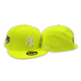 Neon Green New York Yankees Gray Bottom 2009 World Series Side Patch New Era 59Fifty Fitted