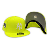 Neon Green New York Yankees Gray Bottom 2009 World Series Side Patch New Era 59Fifty Fitted