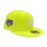 Neon Green New York Yankees Gray Bottom 2009 World Series Side Patch New Era 59Fifty Fitted