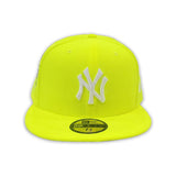 Neon Green New York Yankees Gray Bottom 2009 World Series Side Patch New Era 59Fifty Fitted