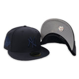 Navy On Navy New York Yankees Gray Bottom 1999 World Series Side Patch New Era 59Fifty Fitted