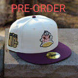 ***Pre-Order Arriving END OF MAY 2025 Off White Glow In The Dark Anaheim Mighty Ducks Plum Visor Green Bottom 10th Years Side Patch New Era 59Fifty Fitted