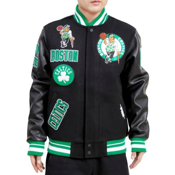 Boston Celtics Black Varsity Black And White Jacket