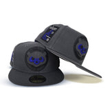 Dark Gray Chicago Cubs Gray Bottom Be Alert Foul Balls Side Patch New Era 59Fifty Fitted