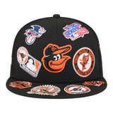 Black Baltimore Orioles All Over Logo Gray Bottom 59FIFTY New Era Fitted