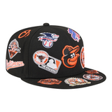 Black Baltimore Orioles All Over Logo Gray Bottom 59FIFTY New Era Fitted