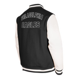 Black Philadelphia Eagles New Era 3rd Down Wool Varsity Heavy Jacket