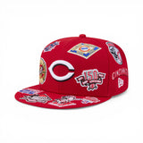 Red Cincinnati Reds All Over Logo Gray Bottom 59FIFTY New Era Fitted